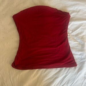 Red Strapless Top